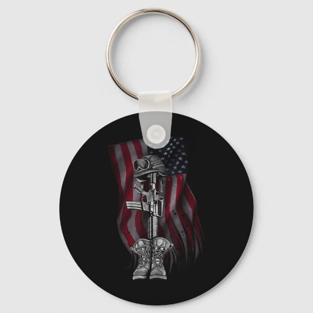 Memorial Day We Will Never Forget  Keychain (Front)
