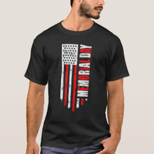 Memorial Day White Usa Flag For Mens T-Shirt