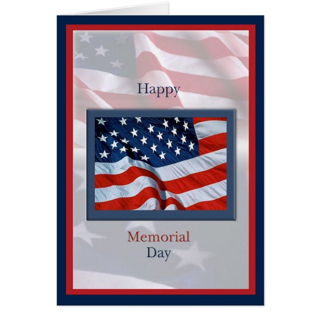 Memorial Day with Flags Card (Front)