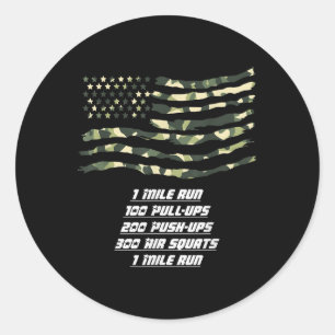 Memorial Day Workout Usa Flag Memorial Day Classic Round Sticker