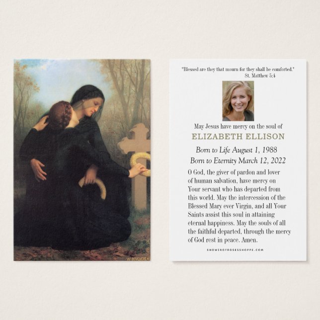 Mémorial de la prière funéraire catholique (Devant & derrière)