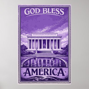 Mémorial de Lincoln - Affiche Dieu Bénisse l'Améri