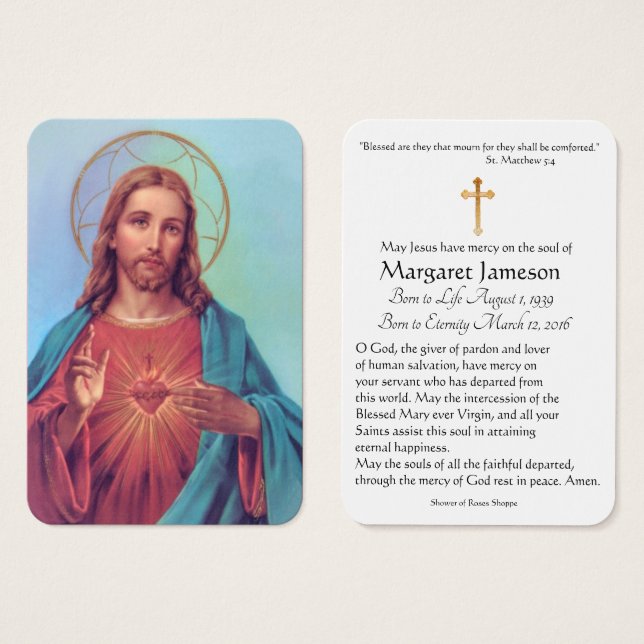 Mémorial des funérailles catholiques de Jésus-Chri (Devant & derrière)