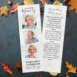 Memorial Elegant 3 Photo Signet de prière funérair