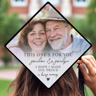 Memorial Elegant Graduate Photo Graduation Cap Topper