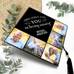 Memorial Elegant Personalized 5 Picture Collage Graduation Cap Topper<br><div class="desc">Honour your beloved \ on graduation day with a custom photo collage memorial graduation cap topper. This unique memorial keepsake graduation cap is the perfect gift for yourself, family or friends to pay tribute to your loved one. We hope your memorial graduation cap topper will bring you peace, joy and...</div>