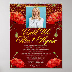 Memorial Elegant Red Roses Funeral Poem Sign