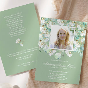 Memorial Eucalyptus Photo Funeral Thank You Card
