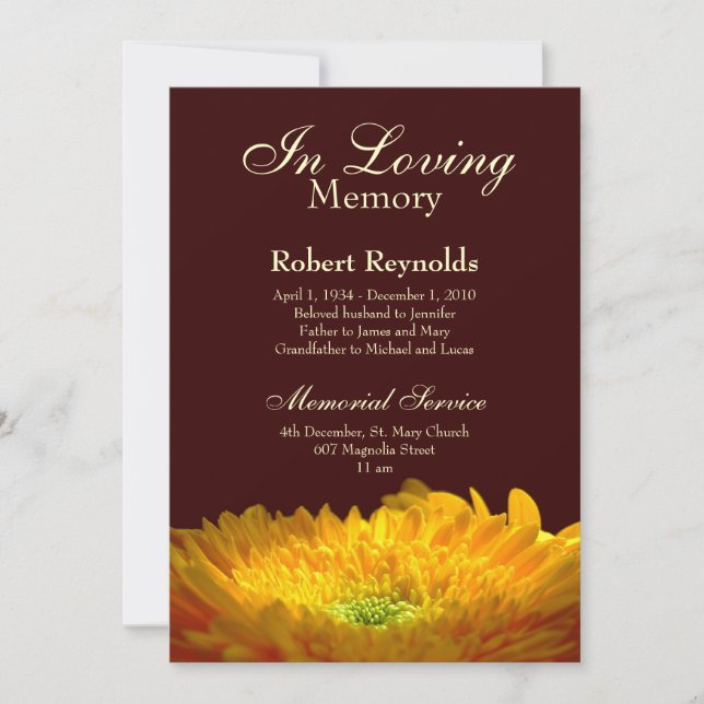 Mémorial / Faire-part (Devant)