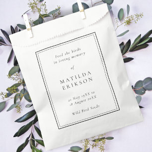 Memorial Feed the Birds Seed Packet Funeral Favo Favour Bag