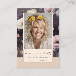 Memorial Floral Photo Funeral Keepsake Business Ca Card
