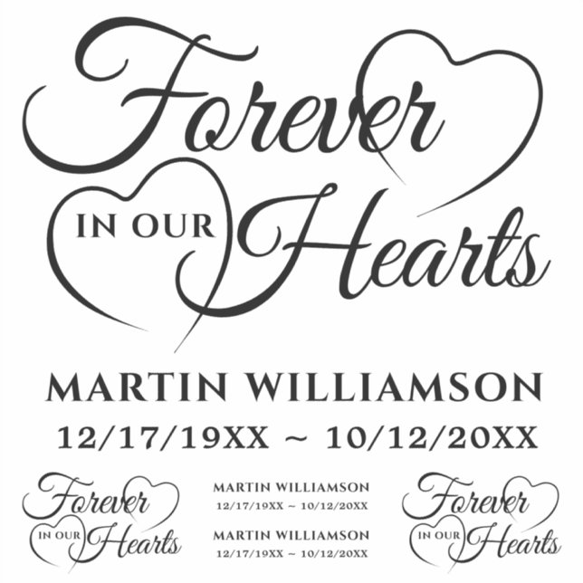 Memorial Forever In Our Hearts (Front)