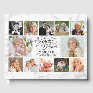 Memorial FOREVER IN OUR HEARTS 12 Photo Collage Guest Book