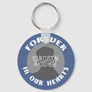Memorial Forever in our Hearts custom photo Keychain
