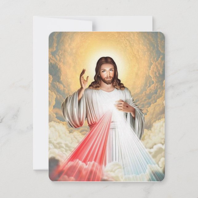 Mémorial funéraire catholique de Jésus Carte Saint (Devant)