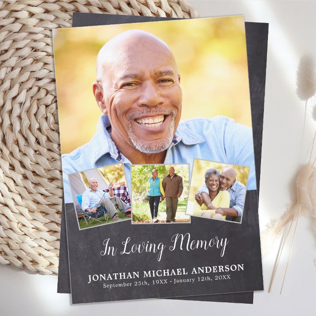 Memorial Funeral 4 Photo Sympathy Prayer Card (Creator Uploaded)