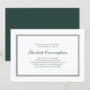 Memorial Funeral Classic and Simple Elegant Invitation