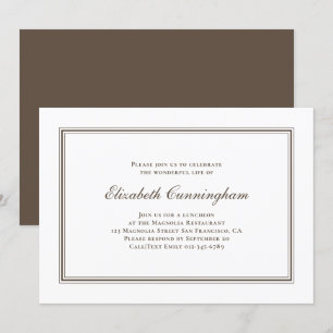 Memorial Funeral Classic and Simple Elegant Invitation