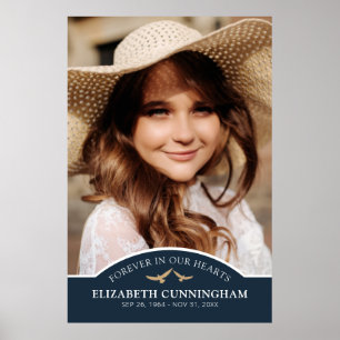 Memorial Funeral Classic Custom Photo Remembrance Poster