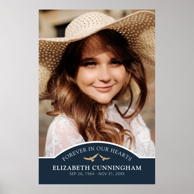 Memorial Funeral Classic Custom Photo Remembrance Poster (Front)