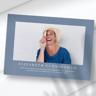 Memorial Funeral For Her   Elegant Modern Photo Thank You Card