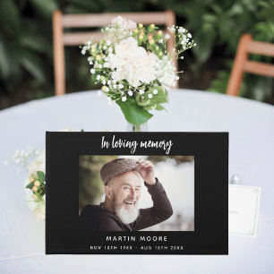 Memorial funeral loving memory black photo guest book