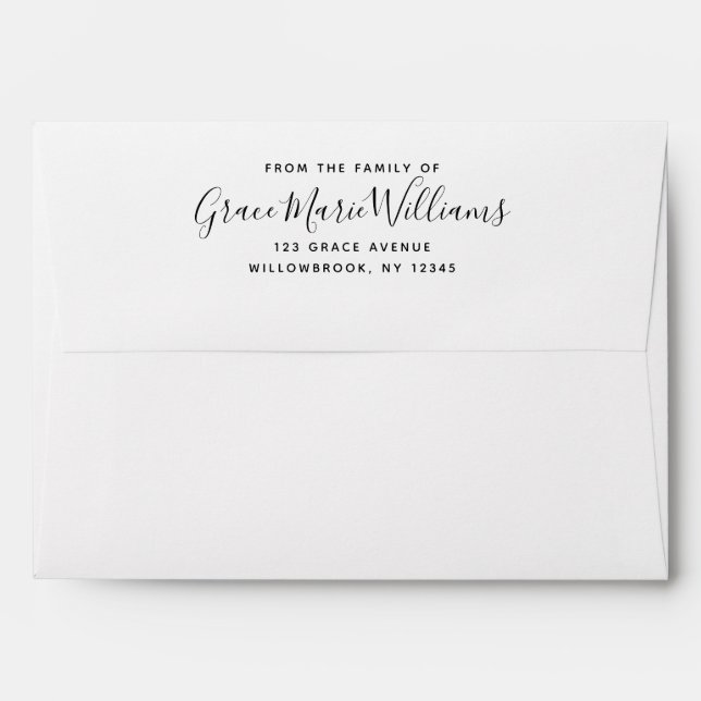 Memorial Funeral Minimal Preprinted Return Address Envelope (Back (Top Flap))