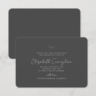 Memorial Funeral Modern Simple Elegant Chic Thank You Card