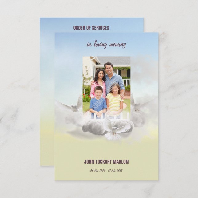 Memorial Funeral Program Card (Front/Back)