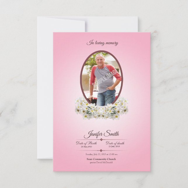 Memorial Funeral Program Card Template (Front)