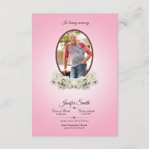 Memorial Funeral Program Card Template