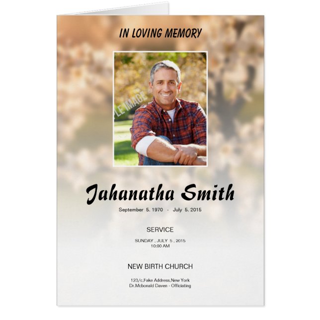 Memorial Funeral Program Template (Front)