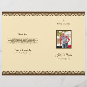 Memorial Funeral Program Template Brochure