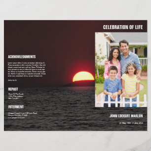 Memorial Funeral Program Template Brochure