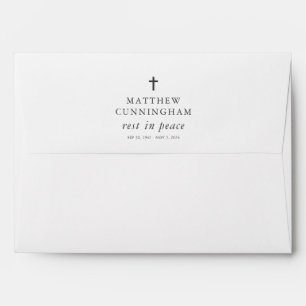 Memorial Funeral Rest In Peace Modern Simple Cross Envelope