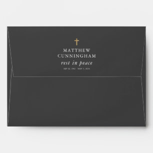 Memorial Funeral Rest In Peace Modern Simple Cross Envelope