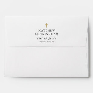 Memorial Funeral Rest In Peace Modern Simple Cross Envelope
