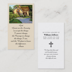 Memorial Funeral Serenity Prayer Card