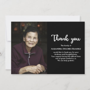 Memorial Funeral Sympathy Bereavement Custom Photo Thank You Card