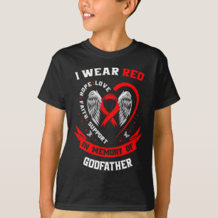 Memorial Gifts For Loss Of Godfather Heart Disease T-Shirt