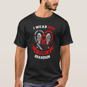 Memorial Gifts For Loss of Grandson Heart Disease  T-Shirt