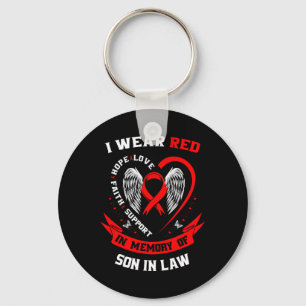 Memorial Gifts For Loss Of Son In Law Heart Diseas Keychain