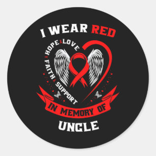 Memorial Gifts For Loss Of Uncle Heart Disease Awa Classic Round Sticker
