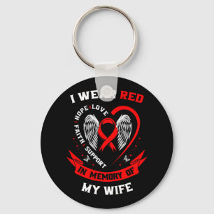 Memorial Gifts For Loss Of Wife Heart Disease Awar Keychain