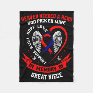 Memorial Gifts Loss Great Niece Heart Disease Awar Fleece Blanket
