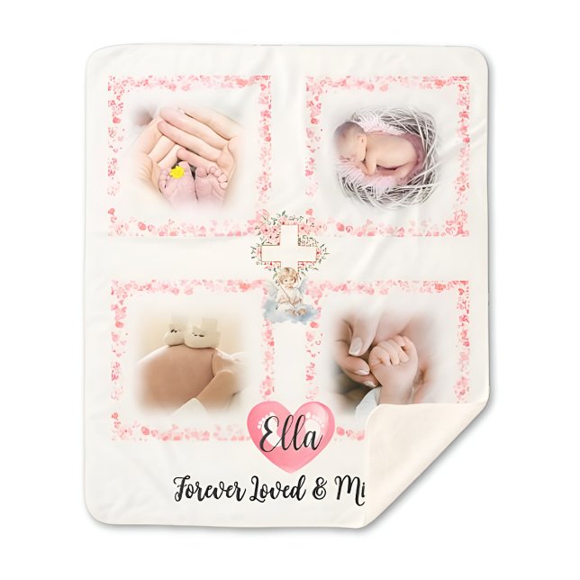 Memorial Girl Baby Loss Photo Blanket Gift (personalized-baby-girl-photo-blanket-memorial-gift)