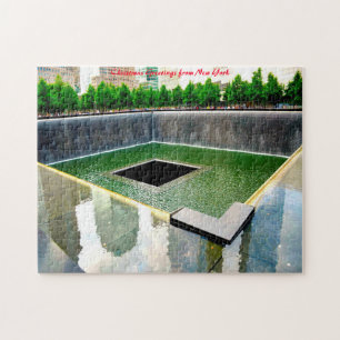 Memorial Ground Zero New York. Christmas Greetings Jigsaw Puzzle