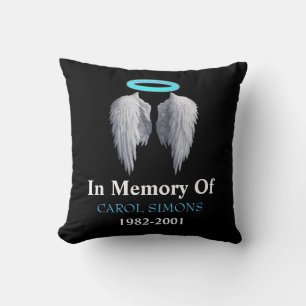 Memorial Halo & Angel Wings Throw Pillow