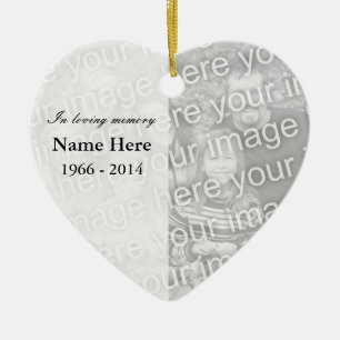 Memorial heart photo ornament   I loving memory