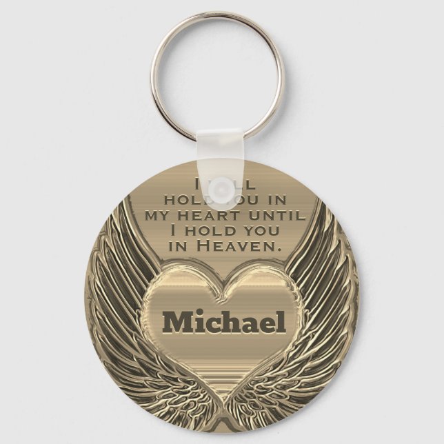 Memorial Heart with Name Keychain (Front)